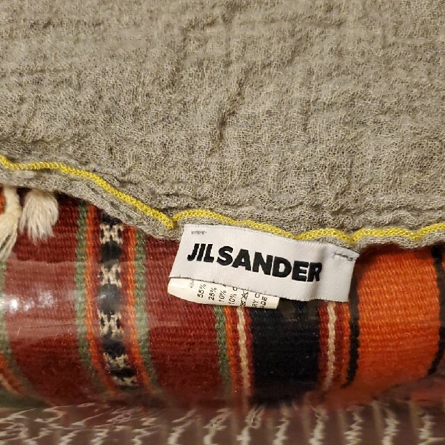 Jil Sander(ジルサンダー)のJIL SANDER　ジルサンダー　ストール　グレー皺加工 メンズのファッション小物(ストール)の商品写真