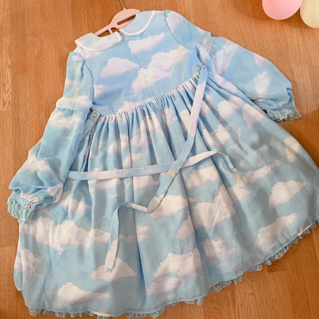 Angelic Pretty(アンジェリックプリティー)の【9/28まで】misty sky サックスワンピース OP レディースのワンピース(ひざ丈ワンピース)の商品写真