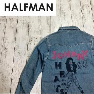 ハーフマン(HALFMAN)の【HALFMAN】ハーフマン バックプリント ロングデニムシャツ Sサイズ(シャツ/ブラウス(長袖/七分))