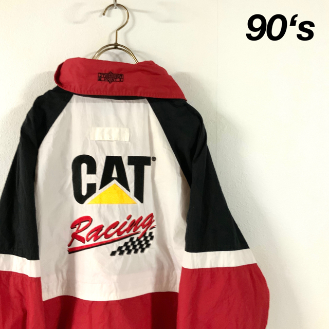 希少 90s CAT Racing ビッグ刺繍 マルチカラー マウンテンパーカー メンズのジャケット/アウター(ナイロンジャケット)の商品写真