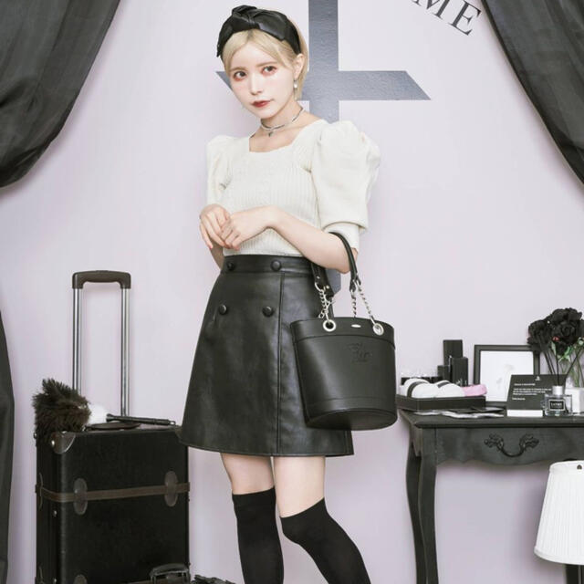 EATME(イートミー)の新品新作ラップライクミニスカート　黒 レディースのスカート(ミニスカート)の商品写真