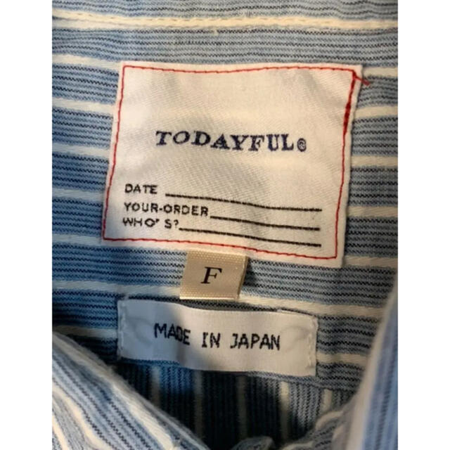 TODAYFUL(トゥデイフル)のtodayful コットンストライプシャツ　ブラウス　水色　サックスブルー レディースのトップス(シャツ/ブラウス(長袖/七分))の商品写真