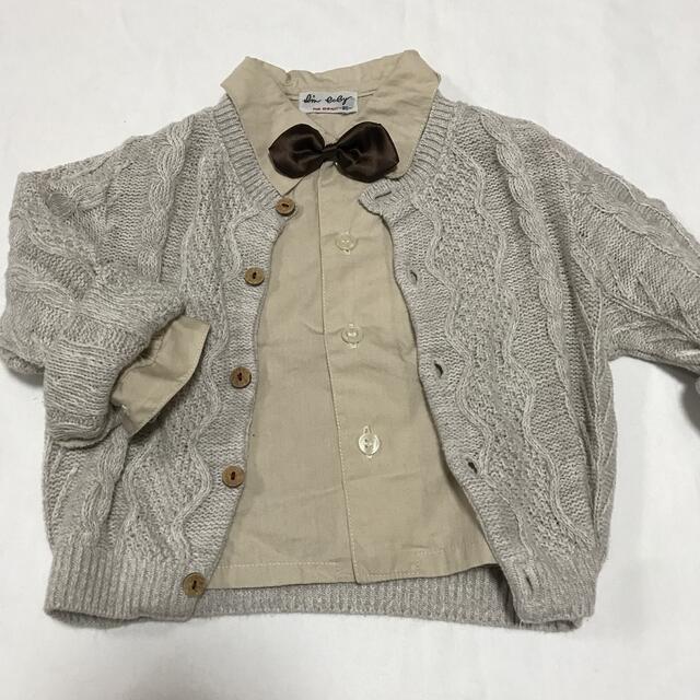 80cm カーディガン シャツ 2枚組  キッズ/ベビー/マタニティのベビー服(~85cm)(シャツ/カットソー)の商品写真