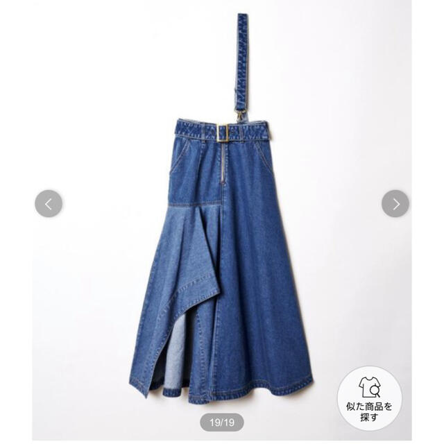 REDYAZEL(レディアゼル)のちょこ様専用:REDYAZEL アシンメトリーデニムスカート　ブルー レディースのスカート(ロングスカート)の商品写真