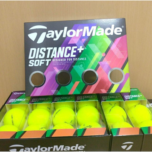 TaylorMade(テーラーメイド)の【新品】テーラーメイド ゴルフボール ディスタンス+ ソフト マットイエロー スポーツ/アウトドアのゴルフ(その他)の商品写真