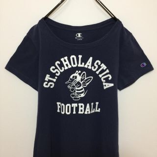 チャンピオン(Champion)のChampion チャンピオン 半袖 Tシャツ カレッジ系 ビッグプリント 古着(Tシャツ(半袖/袖なし))