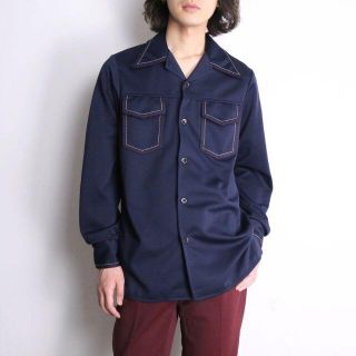 70's stitch design western poly jacket(シャツ)