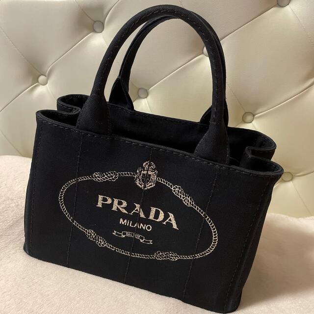 代引可】 PRADA ブラック カナパS トートバッグ プラダ - トートバッグ