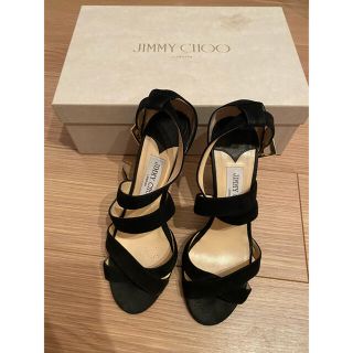 ジミーチュウ(JIMMY CHOO)のジミーチュウ　36 1/2 23,5㎝　ヒール10㎝　黒スエード　サンダル(ハイヒール/パンプス)