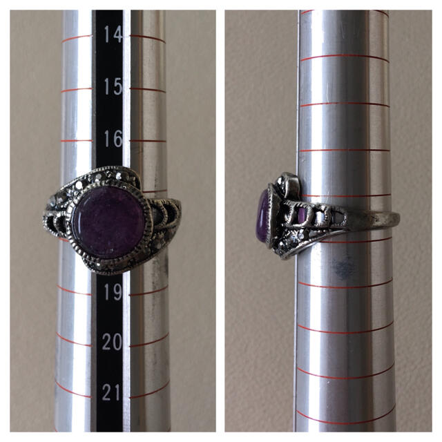(3)アメジストカラーのリング シルバー ヴィンテージ  レディースのアクセサリー(リング(指輪))の商品写真