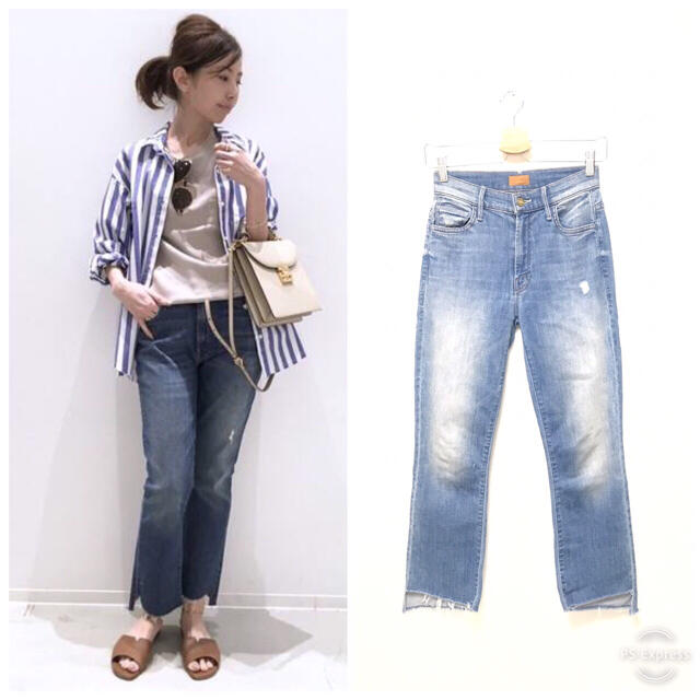 アパルトモン購入 マザー Insider Crop Step Fray デニム