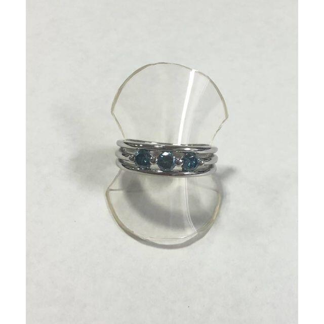 ☆仕上済☆ Pt900 プラチナ ブルーダイヤモンドリング #14 レディースのアクセサリー(リング(指輪))の商品写真