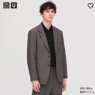 ユニクロ(UNIQLO)のUNIQLO U 2020SS テーラードジャケット DARK  GRAY M(テーラードジャケット)