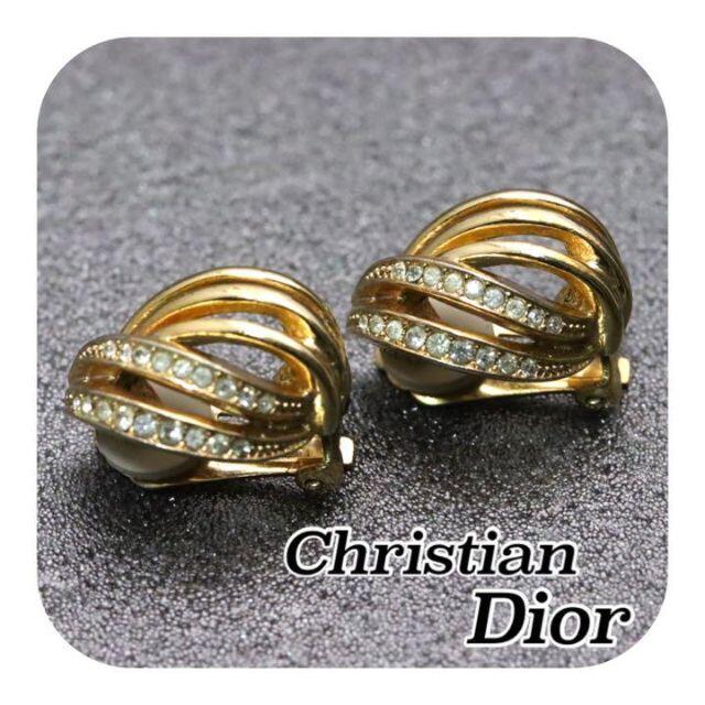 Christian Dior クリスチャンディオール イヤリング ラインストーン