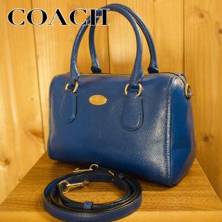 コーチ(COACH)の【マ様専用】コーチ ショルダーバッグ  2way ベネット ミニボストン 青色(ショルダーバッグ)