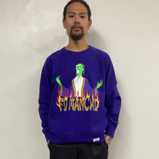 ワコマリア(WACKO MARIA)のワコマリア  WASHED ヘビーウェイト　ラグラン　スウェット　パープル　XL(スウェット)