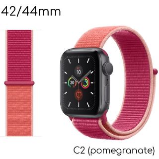 Apple watch ナイロン スポーツループ バンド 42mm 44mm (その他)