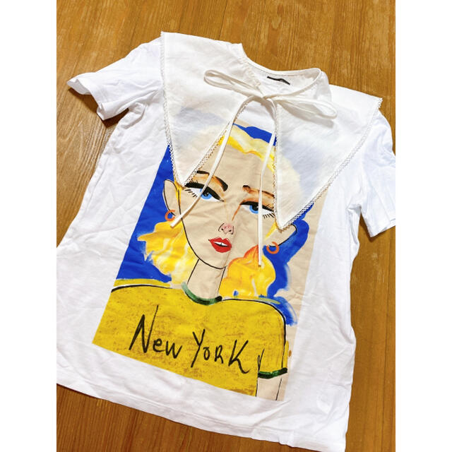 ZARA(ザラ)のZARA Tシャツ&つけ襟セット レディースのトップス(Tシャツ(半袖/袖なし))の商品写真