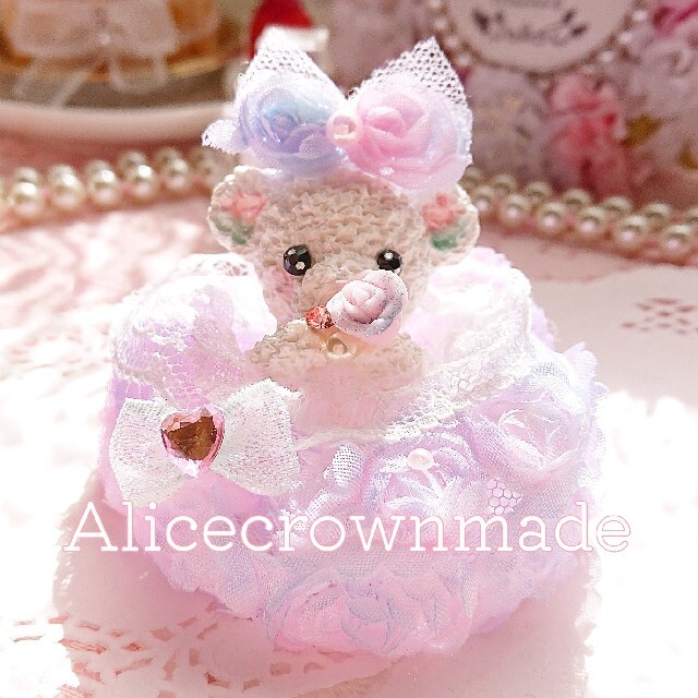 ❤︎展示品❤︎くま アロマストーン♡ピンク×ホワイトモノグラム