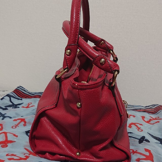 赤 レザートートバッグ❤️ レディースのバッグ(トートバッグ)の商品写真