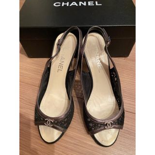 シャネル(CHANEL)のカメリア様御専用シャネル　37C    サンダルヒール8,5㎝(ハイヒール/パンプス)