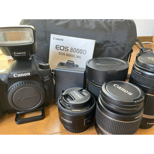 一眼レフ　Canon8000D レンズ4本付き