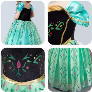 アナトユキノジョオウ(アナと雪の女王)のアナと雪の女王　戴冠式の日のアナ風ドレス(120サイズ）(衣装)