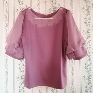 マジェスティックレゴン(MAJESTIC LEGON)のマジェスティックレゴン♡袖シフォンカットソー(カットソー(半袖/袖なし))