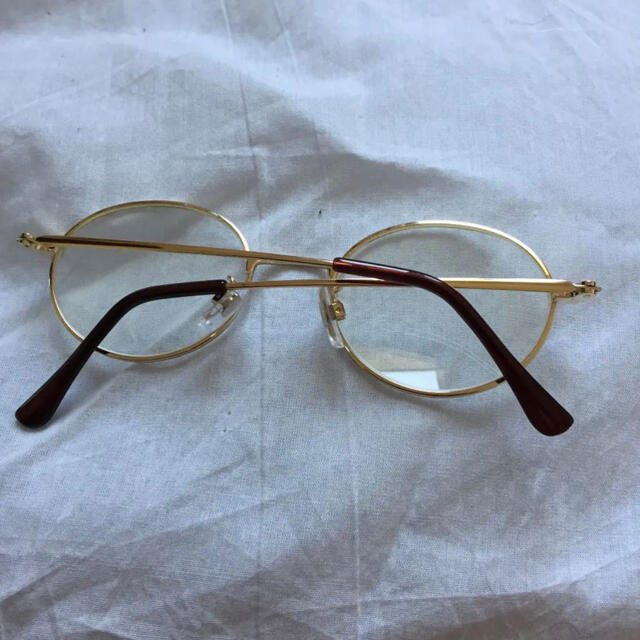 ラウンドシェイプ 丸型 金縁だてメガネ レディースのファッション小物(サングラス/メガネ)の商品写真