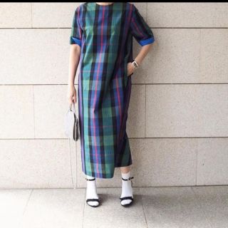 Drawer - 送料無料!美品 yori チェックロングワンピース 美品の通販