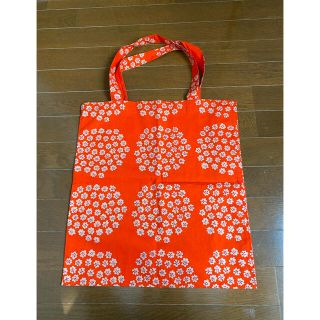 マリメッコ(marimekko)の新品未使用☆マリメッコ  プケッティ　トートバッグ　オレンジ×ベージュ(トートバッグ)