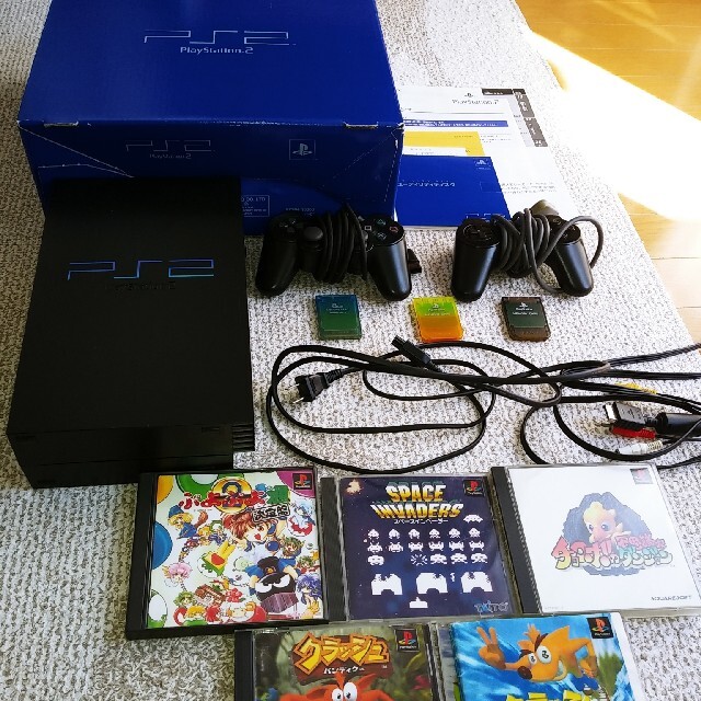 【箱付】SONY PlayStation2(SCPH-10000)、ソフト5本