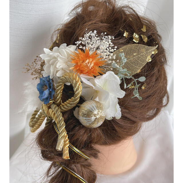 ドライフラワー髪飾り　成人式、結婚式、卒業式　13 ハンドメイドのアクセサリー(ヘアアクセサリー)の商品写真