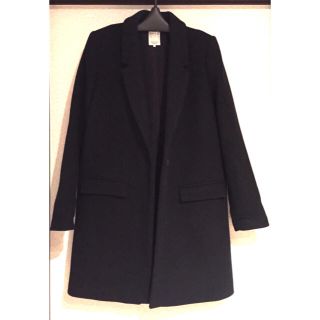 ザラ(ZARA)のZARA ウール混チェスターコート 黒(チェスターコート)