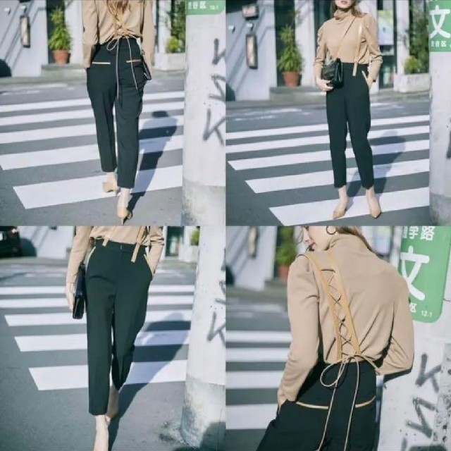 Ameri VINTAGE(アメリヴィンテージ)の AmeriVINTAGE LEATHER SUSPENDER PANTS レディースのパンツ(カジュアルパンツ)の商品写真