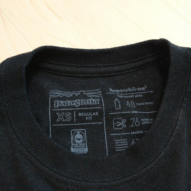 patagonia(パタゴニア)のpatagonia パタゴニア Tシャツ  XSサイズ 黒 ブラック レディースのトップス(Tシャツ(半袖/袖なし))の商品写真