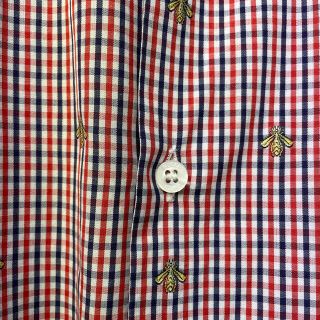 Gucci - グッチ GUCCI ビー 蜂 ハチ チェック シャツ 赤の通販 by M
