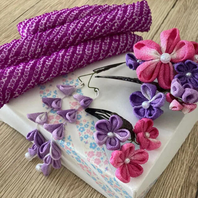 七五三　髪飾り　かのこ　紫 レディースの水着/浴衣(和装小物)の商品写真