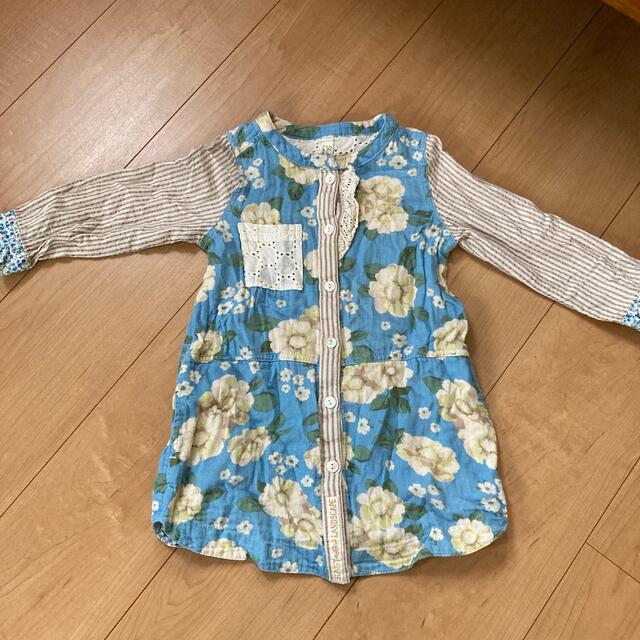 SunnyLandscape(サニーランドスケープ)のシャツワンピース 95cm キッズ/ベビー/マタニティのキッズ服女の子用(90cm~)(ワンピース)の商品写真