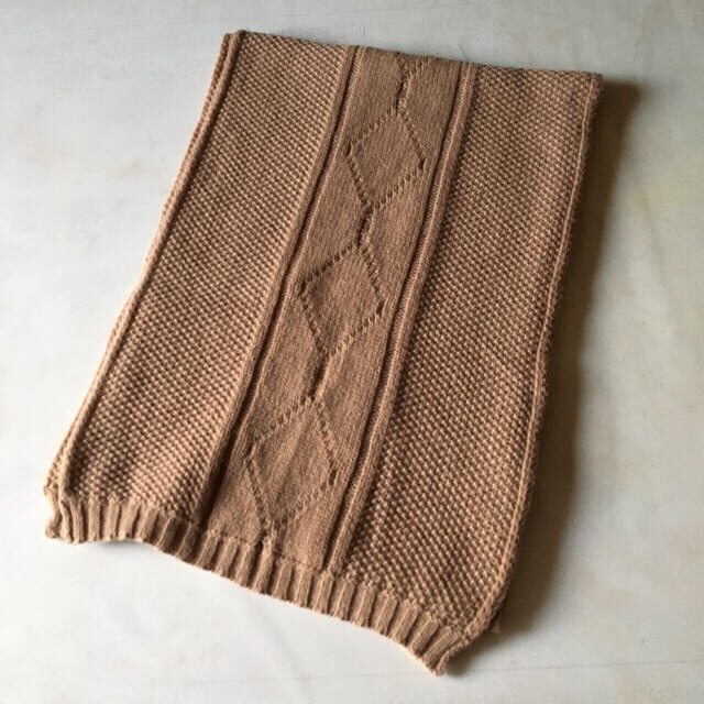 Max Mara - ウールニットマフラー キャメルベージュ 美品 マックス