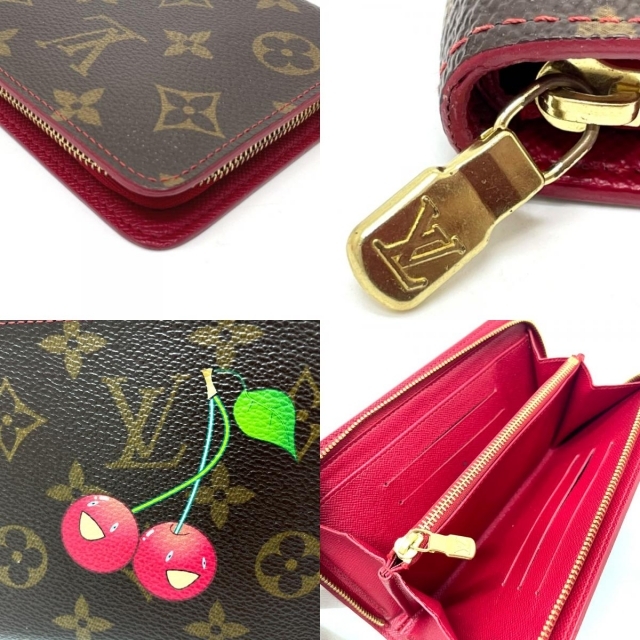 LOUIS VUITTON(ルイヴィトン)のルイヴィトン LOUIS VUITTON ポルトモネ ジップ M95006 モノグラム チェリー ラウンドファスナー 長財布 モノグラムキャンバス ブラウン レディースのファッション小物(財布)の商品写真