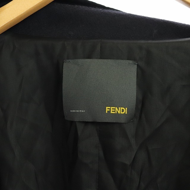 FENDI(フェンディ)のフェンディ ピーコート Pコート ショート丈 カシミヤ混 金ボタン 46 S 紺 メンズのジャケット/アウター(ピーコート)の商品写真