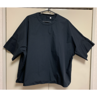 MUJI Labo  半袖シャツ　ネイビー 　フリーサイズ　(シャツ/ブラウス(半袖/袖なし))
