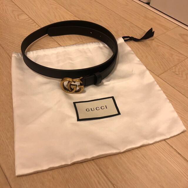 GUCCI レザーベルト ダブルGバックル-