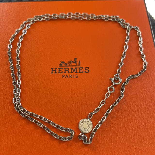 良質 Hermes hermes 希少 ヴィンテージ シェーヌダンクル ネックレス 50cm ネックレス