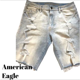 アメリカンイーグル(American Eagle)のAmericaneagle デニム ジーンズ　ダメージ　半ズボン　短パン(ショートパンツ)