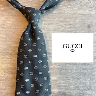 グッチ(Gucci)の【美品】GUCCI イタリア製最高級シルク100%ネクタイ ggロゴ スモール(ネクタイ)