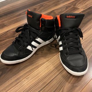 アディダス(adidas)のadidas  ハイカット　スニーカー　オレンジ&ブラック　23.5cm(スニーカー)