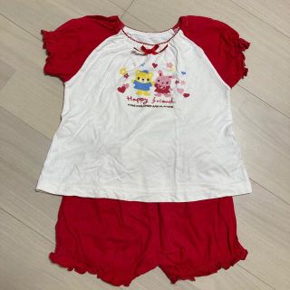 ニシマツヤ(西松屋)の西松屋 女児用 夏用パジャマ 90 〔RED〕(パジャマ)
