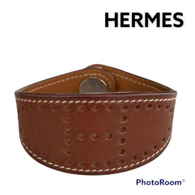 最大15%OFFクーポン Hermes - エルメス　エブリン　ブレスレット　J刻　ブラウン　パンチング 美品　HERMES ブレスレット/バングル